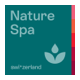 Logo des Nature Spa mit stilisiertem Blattdesign.